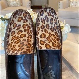 Ralph Lauren cow skin Leopard loafers